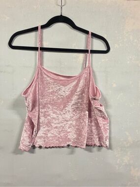 Colsie XL Pastel Pink Velour Cropped Tank Top and Shorts Set (sold as a pair)